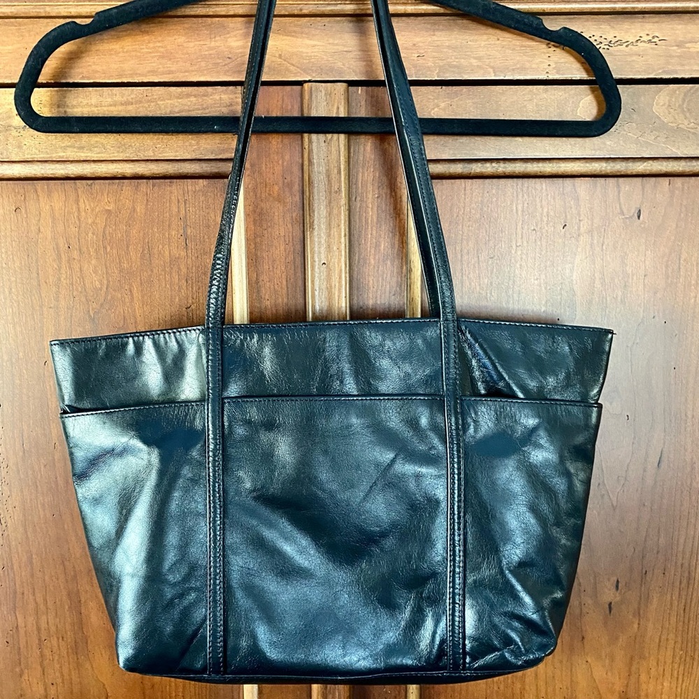 Preowned Black Latico leather, shoulder bag